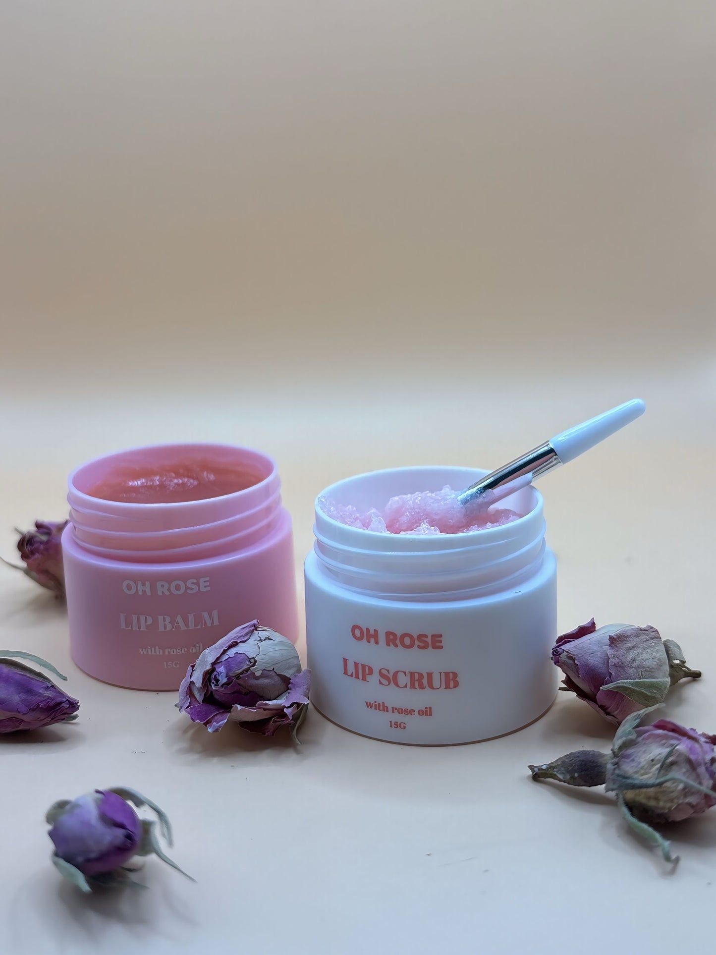 Lipbal & Lipscrub set with rose oil