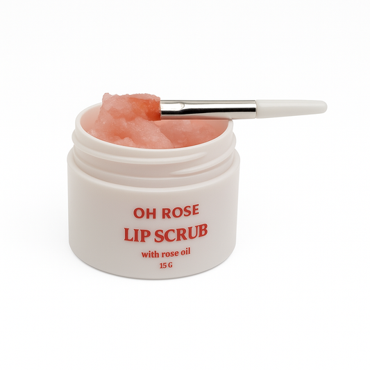 Lip scrub with rose oil
