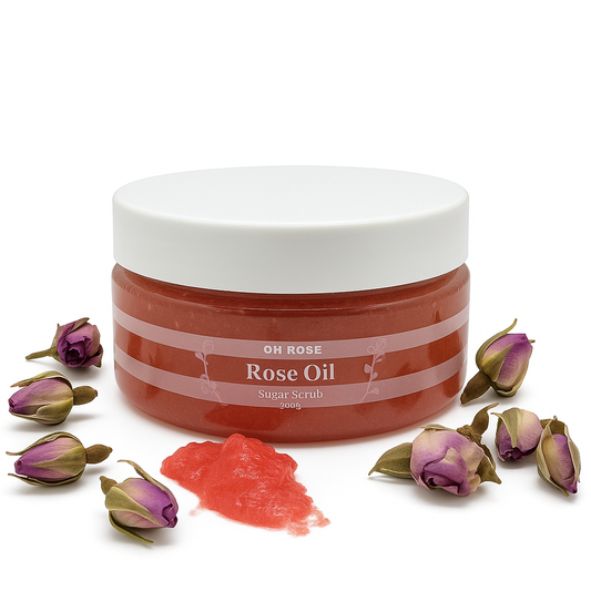 Bodyscrub with Rose oil and dried roses